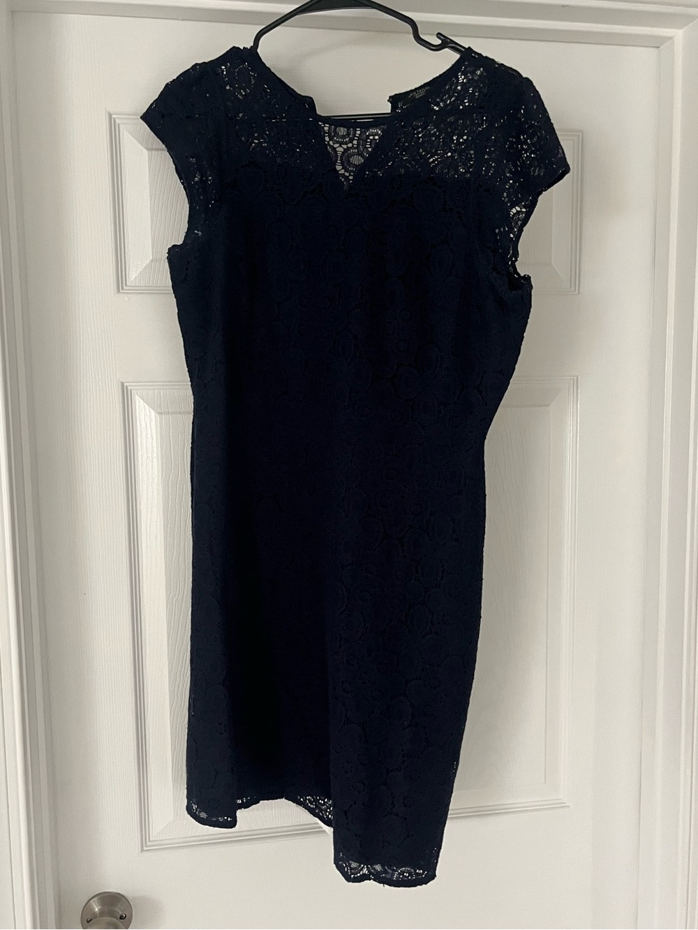 Women’s Navy Lace Cap-Sleeve Dress